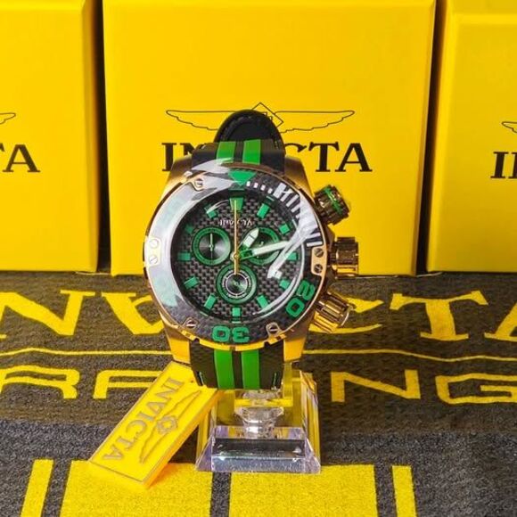 Invicta Pro Diver 48991 Gold Green Chronograph 52mm Men’s Watch - Picture 3 of 7